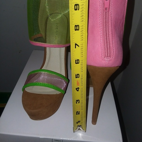 FIRM$ SHOE REPUBLIC COLORBLOCK MESH STILETTO HEELS - Picture 5 of 7